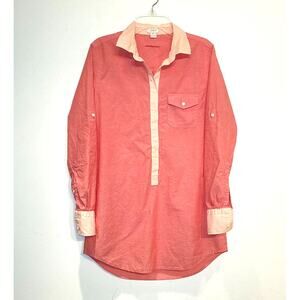J Crew coral long sleeve tunic pullover shirt - xs
